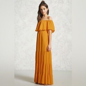Forever 21 Off-Shoulder Yellow Dress